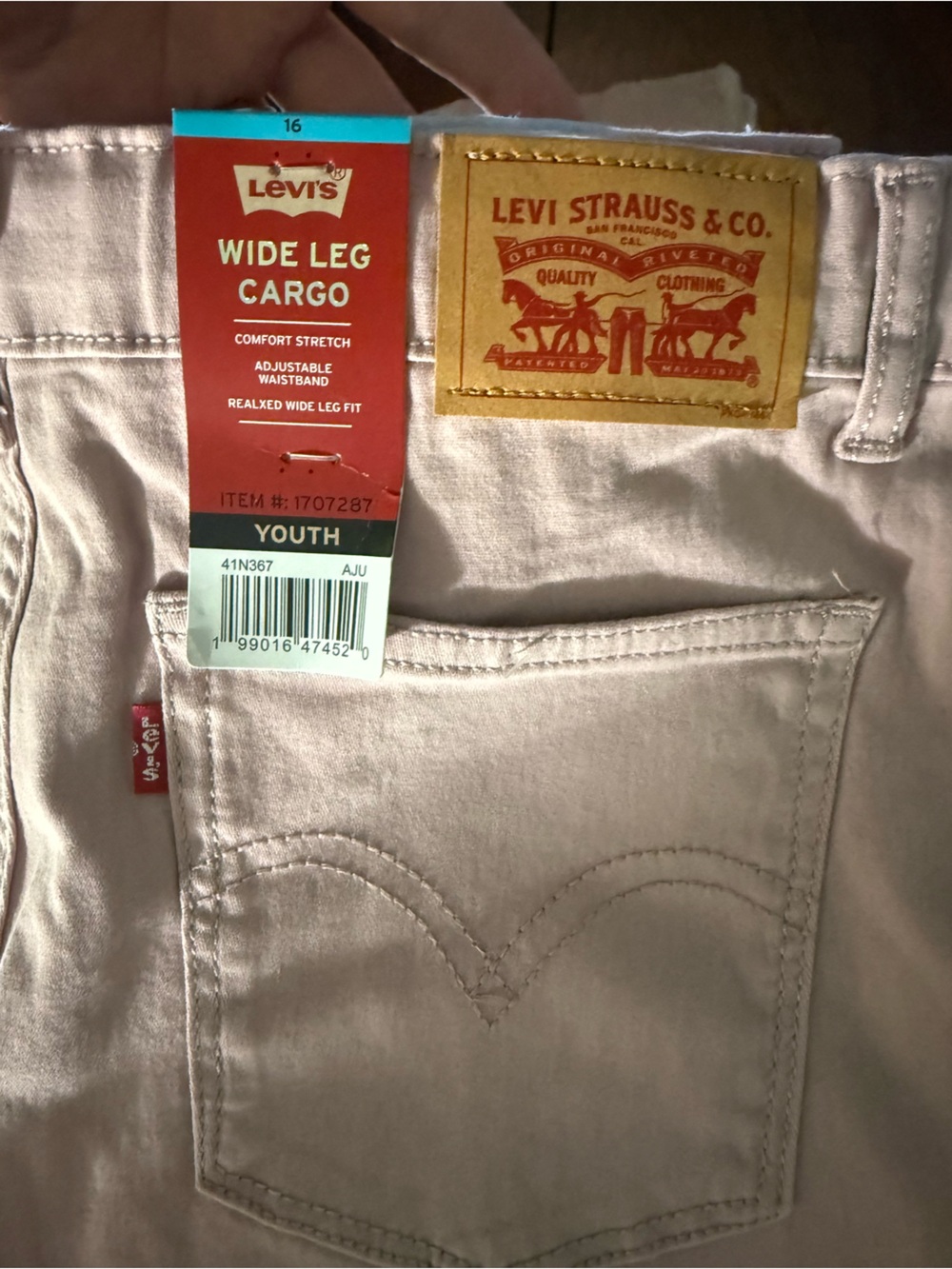 Youth Levi's Pink Wide Leg Cargo Jeans